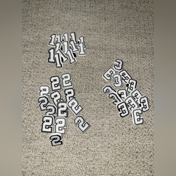 Black and White Number Charms - Picture 1 of 4
